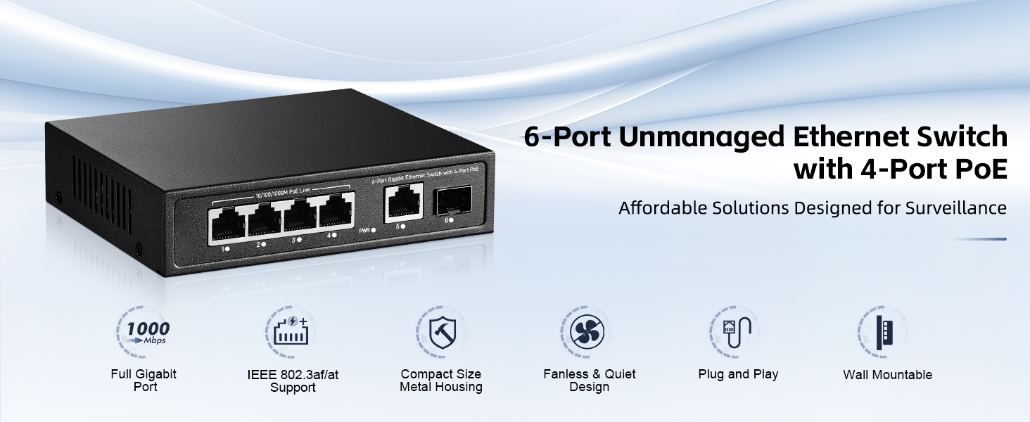 6-Port Gigabit PoE Switch