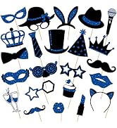 Zonon 24 Pieces Funny Photo Booth Props for Birthday Weddings Graduation Party Supplies Prom Disc...