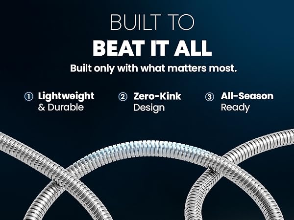 durable heavy duty build quality stainless steel metal garden hose genuine 304 steel shell