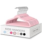 BAGIAL 50 Pack Kids Velvet Hangers 14 Inches Children's Clothes Hangers Non-Slip Baby Hangers for...