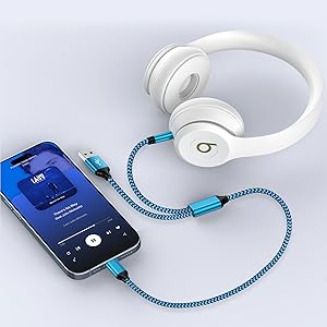 braided aux charging cable