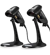Barcode Scanner with Stand, 2 Pack Wired Handheld Bar Code Scanner, Esky Automatic 1D Laser Scann...