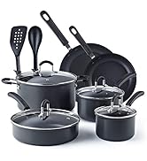 Cook N Home Pots and Pans Set Nonstick Professional Hard Anodized Cookware Sets 12-Piece, Dishwas...