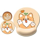 Cute Ergonomic Mouse Pad Wrist Support,[ 20% Larger] Wrist Rest Non-Slip Gel Anime Kawaii Mouse P...