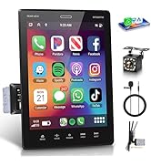 9.5inch Single Din Touchscrren Car Stereo with Carplay Android Auto,1080P IPS Detachable Touch Sc...