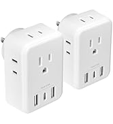 BN-LINK Multi Plug Outlet Extender 2 Pack, Outlet Splitter with 4 Outlet and 3 USB Ports (1 USB C...