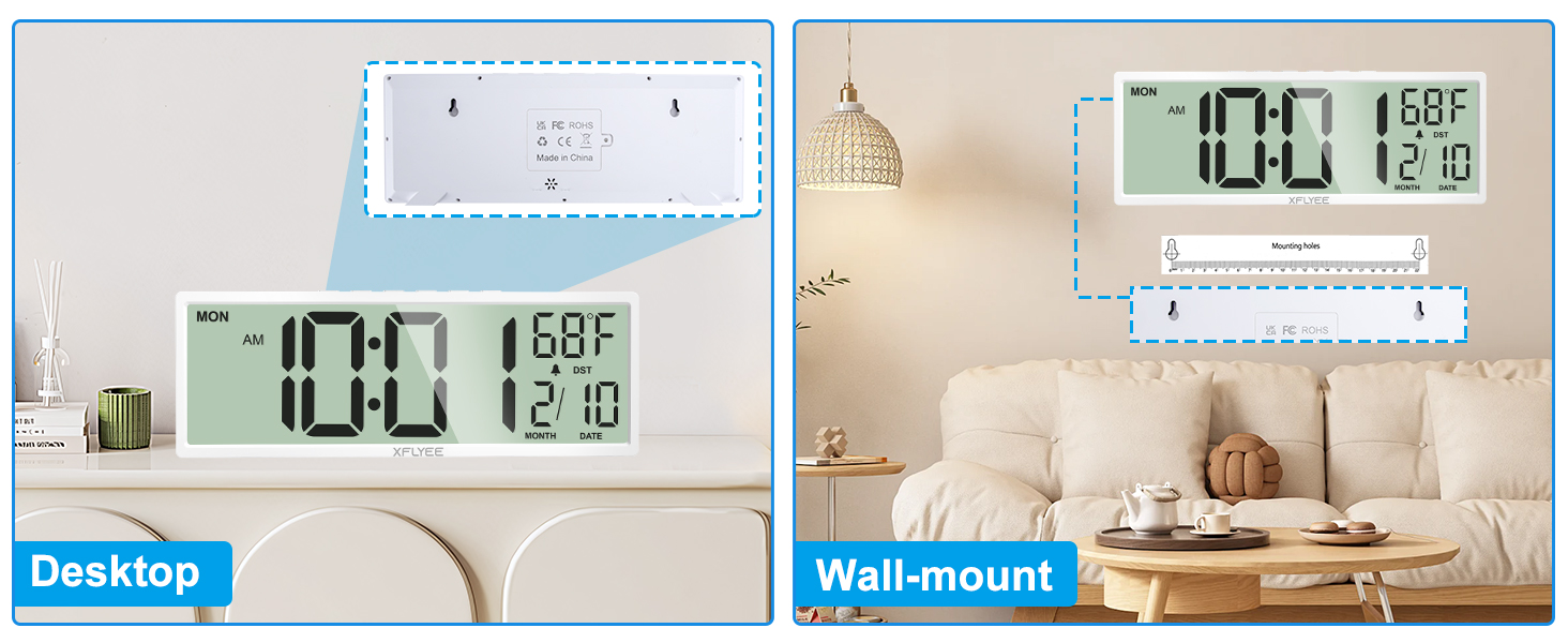 digital wall clock battery operated