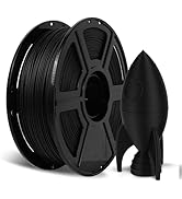 FLASHFORGE Carbon Fiber PETG Filament 1.75mm Black, Reinforced 3D Printer Filament 1kg, Lightweig...