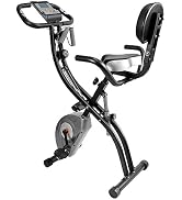 ATIVAFIT Exercise Bike Foldable Fitness Bike Magnetic Foldable Indoor Cycling Bike 3-In-1 Foldabl...