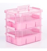 CraftGenes Art Supply Storage Organizer with 2 Removable Trays, 4-Layer Durable Craft Organizers ...