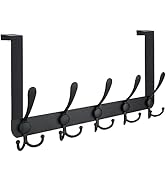TICONN Over The Door Hooks, 5 Heavy Duty Tri Coat Rack All Metal Coat Hanger for Bathroom Bedroom...