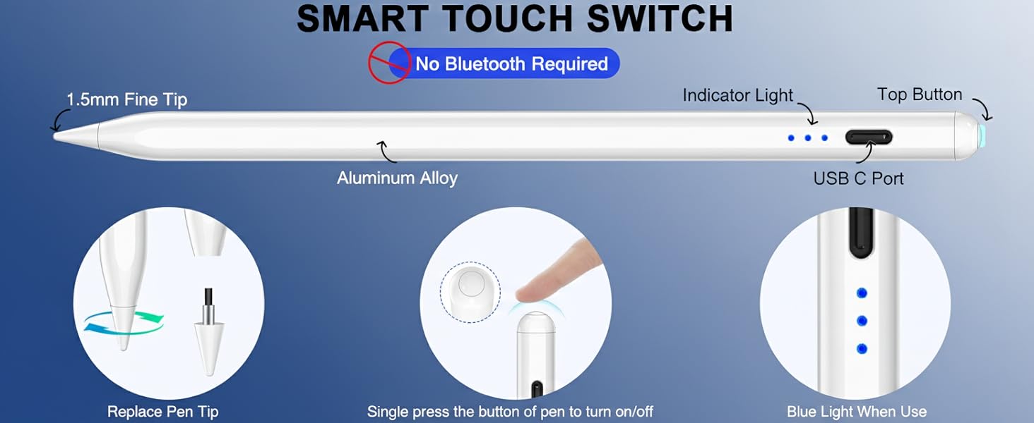 Stylus Pen for iPad 2018-2025