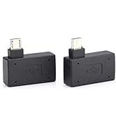 OTG Adapter, 90 Right + Left Angle USB Port Adapter, Micro OTG, 2 Pack Compatible with Firestick ...