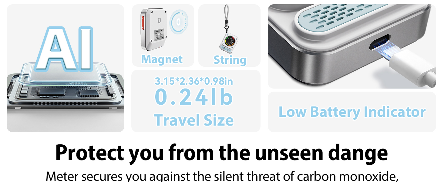 carbon monoxide detector meter monitor alarm co hotel safety portable travel rv car camping magnetic