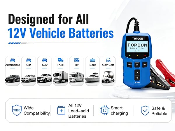 Designed for All 12V Vehicle Batteries
