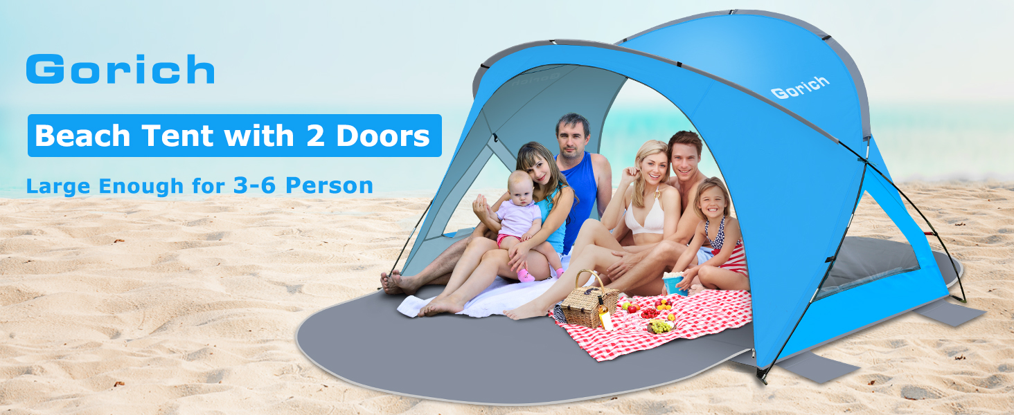 portable beach tent sun shelter for 4 person