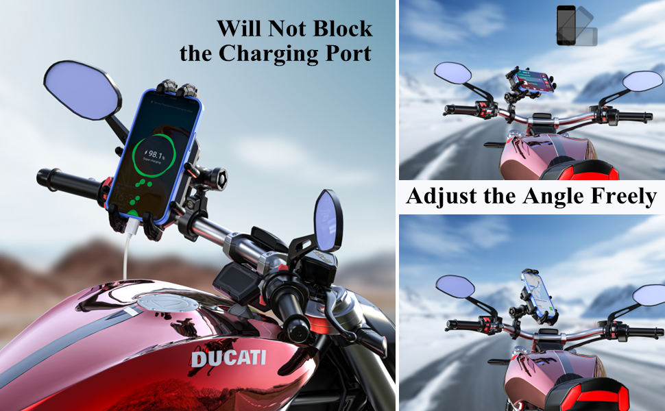 This phone mount can be freely adjusted to any angle