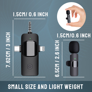 3 in 1 Wireless Microphone for iPhone, Camera, Android, iPad
