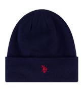 U.S. Polo Assn. Knit Beanie Hat, Warm Winter Cap with Sherpa Lining for Men and Women
