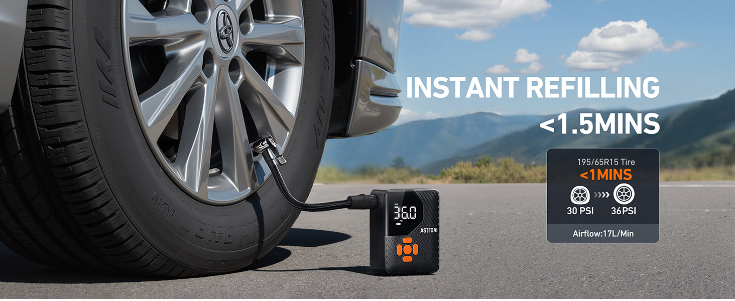 portable tire inflator for car