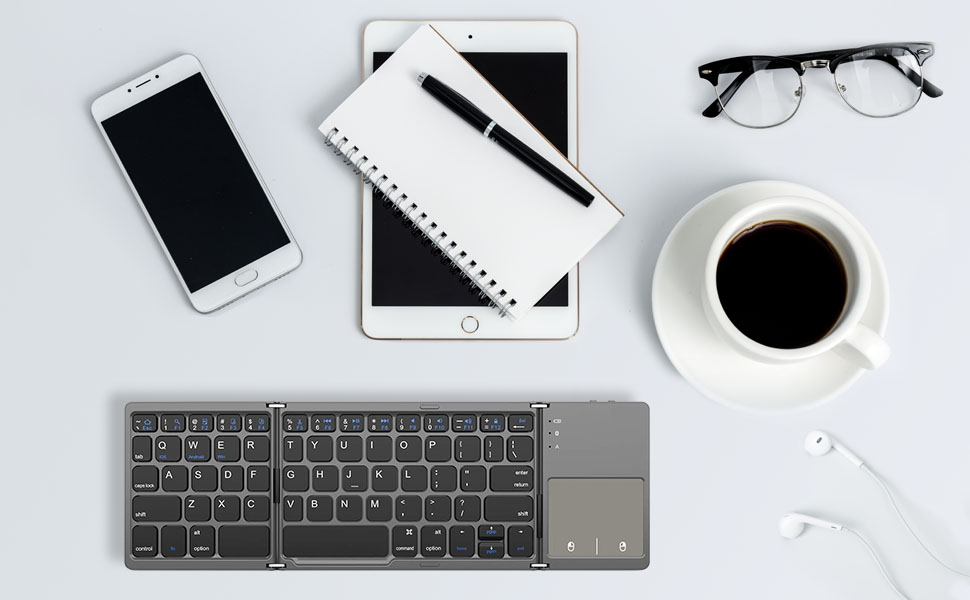 Bluetooth Foldable Keyboard with touchpad