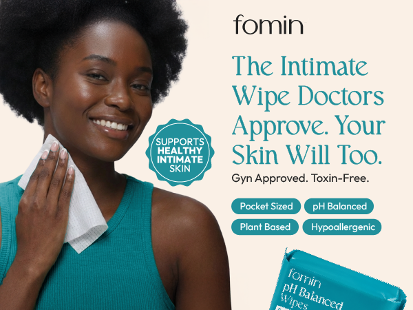 Feminine Mini Wipes New - pH Balanced - Minty Fresh