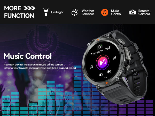  Rugged Smart Watch Fitness Tracker with Heart Rate Sleep Monitor