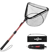 SARDVISA Foldable Fishing Net, Rubber Coated &amp; Tangle-Free Landing Net for Easy Catch &amp; Release, ...