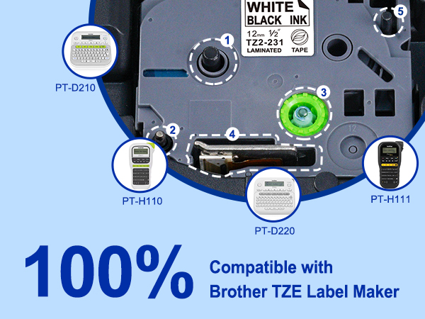 brother label maker tape 12mm 0.47 white