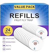 Fruit Fly Trap Refills 24 Pack, 4.3" Sticky Glue Boards Compatible with FVOAI M3, STEM, Katchy Mi...