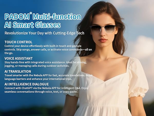 AI smart glasses for women &amp;amp; men, multi-function tranlator glasses