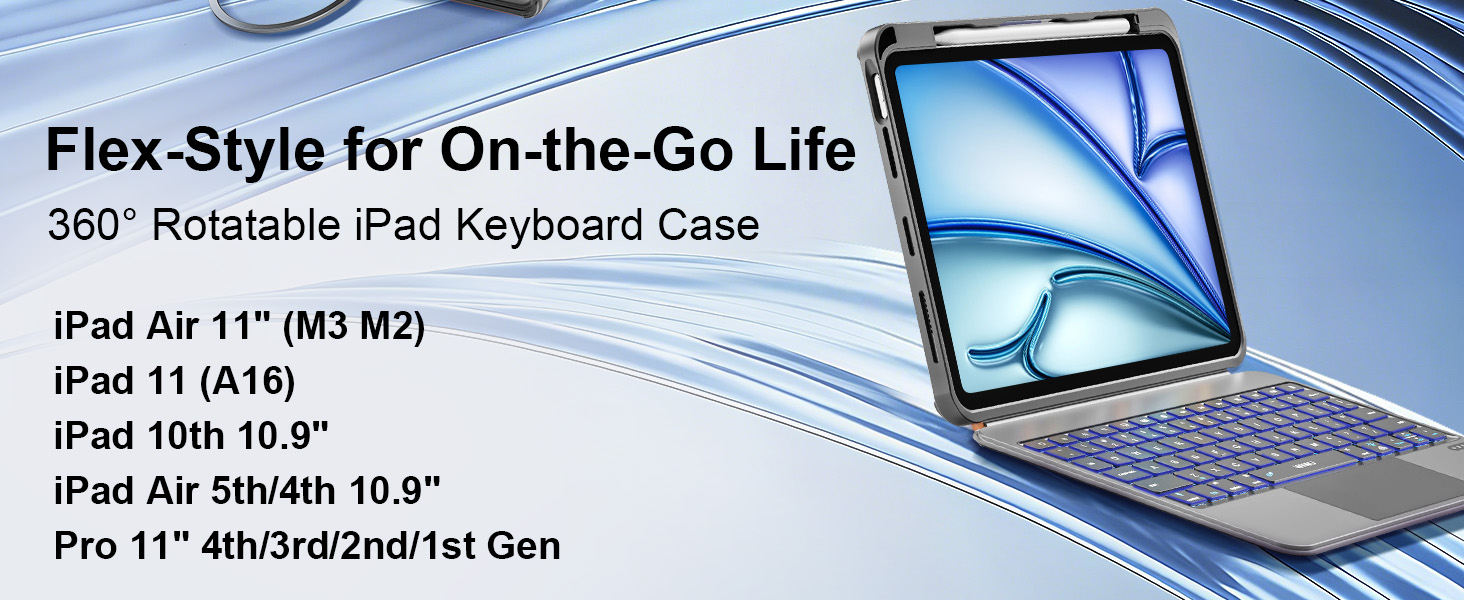 iPad Bluetooth Keyboard with Larger Precision Trackpad