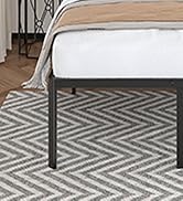 Lutown-Teen 20 Inch Queen Bed Frame with Rounded Corner Legs, Heavy Duty Metal Queen Platform Bed...