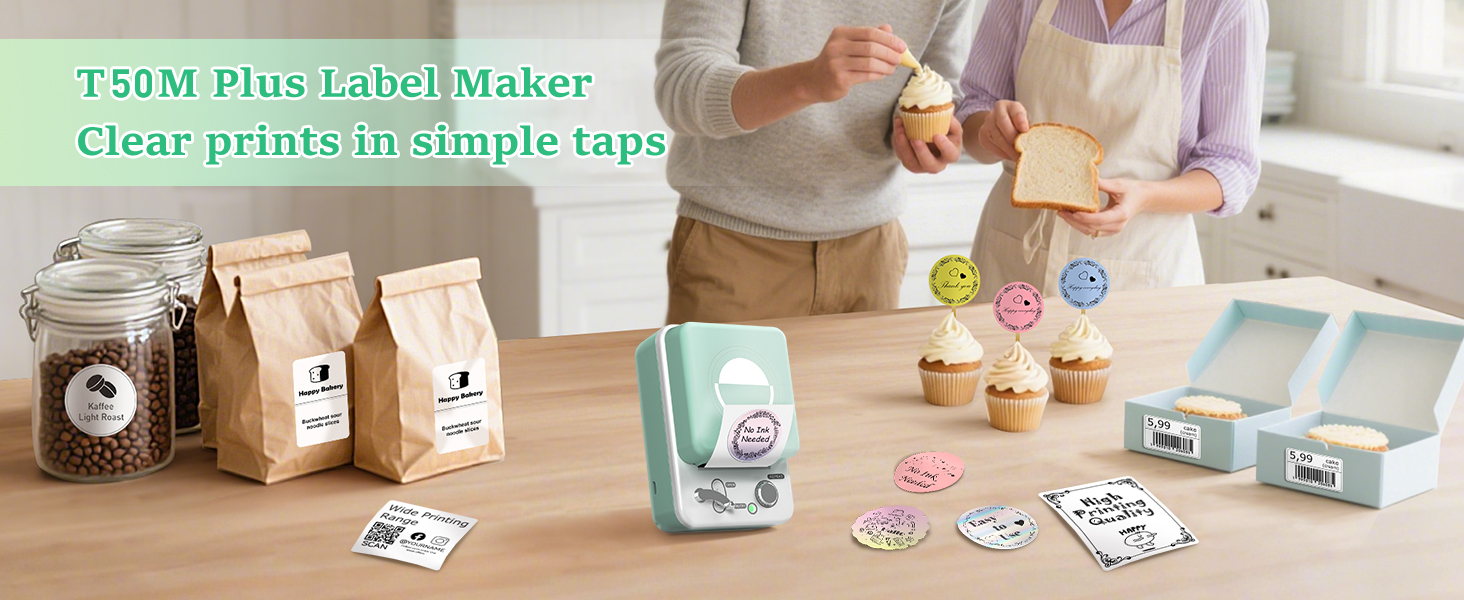 T50M Plus Label Maker:Clear prints in simple taps