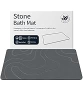 ZIKIBL Stone Bath Mat Diatomaceous Earth Bath Mat Super Absorbent Diatomite Stone Bath Mats for B...