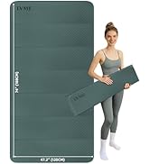 Large Yoga Mat, 74"x47.2" Extra Wide &amp; Long Foldable Yoga Mat, 0.4" Thick Folding Yoga Mat, 2-Per...