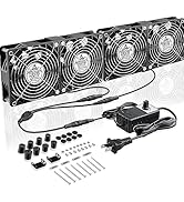 GDSTIME 4x120mm Powerful Computer Fans with AC Powered 100V 240V Variable Speed Controller DIY Co...