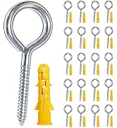 Pack of 20 Metal Hooks,304 Stainless Steel Screw Hooks, self-Tapping Eye-Ring Bolt Hooks, Wooden ...