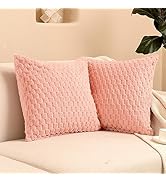 FY FIBER HOUSE Pack of 2 Fuzzy Throw Pillow Covers Soft Decorative Couch Pillow Covers Home Decor...
