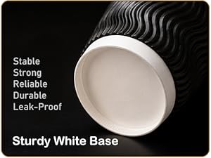 12 oz Disposable Paper Coffee Cups 100 Pack, Leak Proof Insulated Ripple Wall To-Go Cups