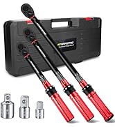 Torque Wrench Set,1/4 3/8 1/2-inch Drive Torque Wrench-20-240 in.lb,5-50 ft.lb,10-170 ft.lb,72-To...