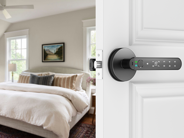  door locks for bedroom keypad round black