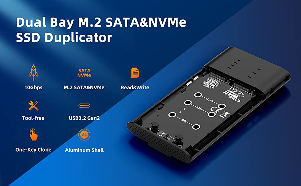 M.2 NVME SATA CLONE DUPLICATOR