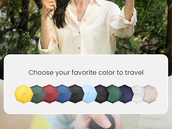 Chakipee Travel Compact Umbrella Windproof - Portable Automatic Umbrellas for Rain