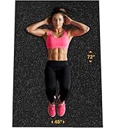 Rubber King Multi-Purpose Exercise Mat - 100% Recycled Thick Rubber Mat for Home Gym Flooring, No...