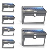 JEJOT 6 Pack Solar Motion Lights Outdoor Waterproof, 270° Wide Angle,3 Modes Solar Wall Lights, A...