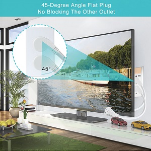6inch Mini White Low Profile Flat Head Small Appliance Power Supply AC Cord