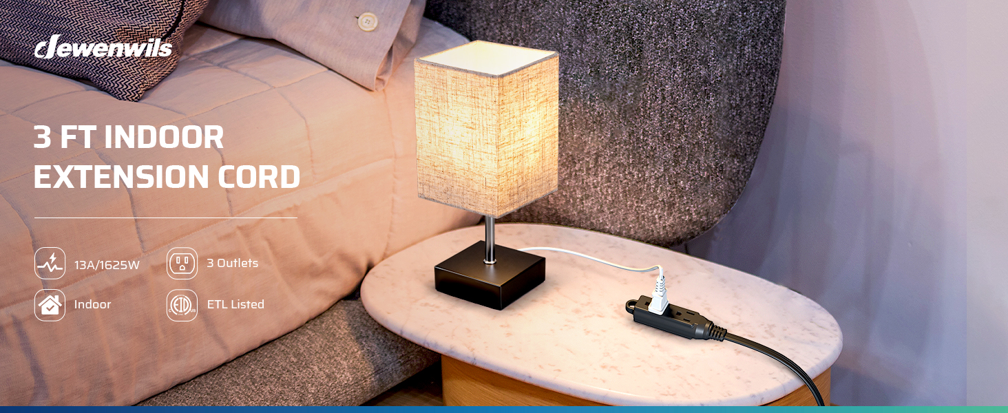 3 FT extension cord black