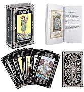 SUNHHX Tarot Cards Set, Tarot Cards for Beginners with Meanings on Them,Tarot Cards with Guide Bo...