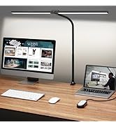 ShineTech Led Desk Lamp for Office Home, Bright Double Head Desk Light with Clamp, Architect Task...